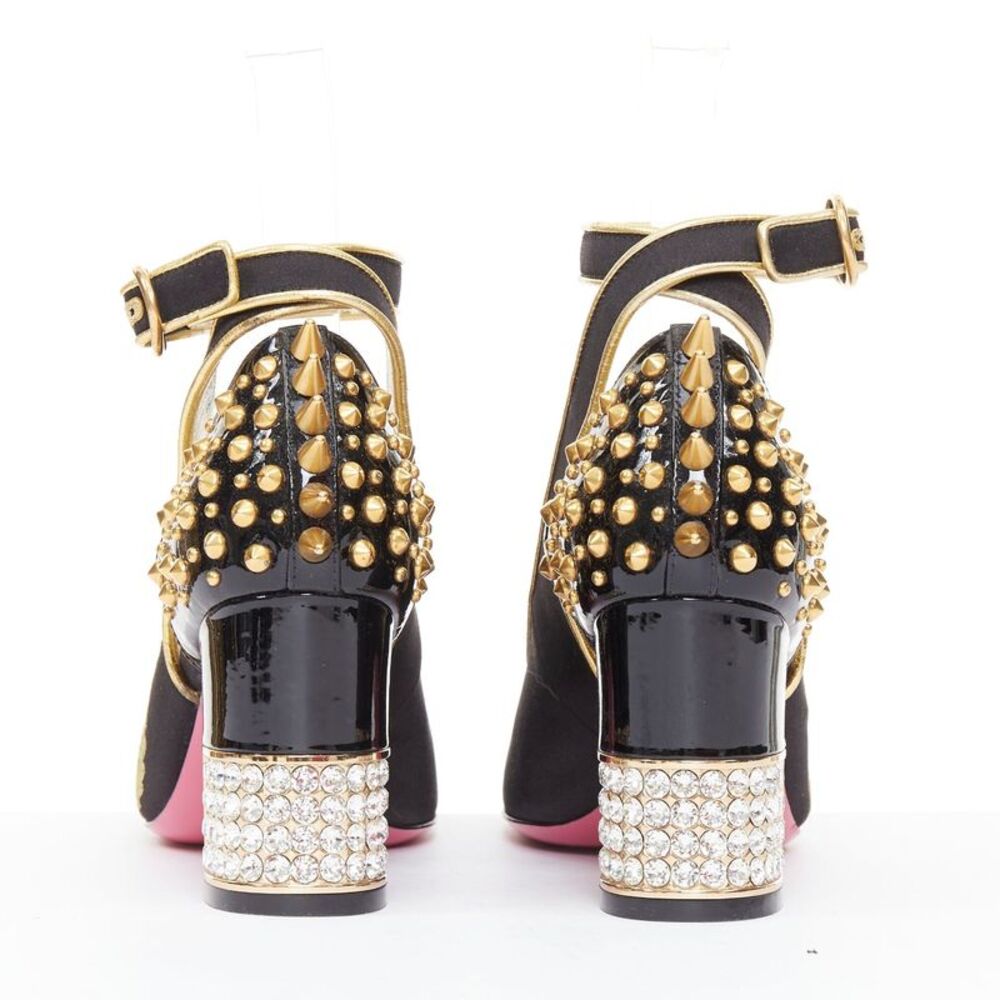 GUCCI 2017 Runway Caspar dragon embroidered spike ankle strap pump heels EU36 - Picture 5 of 8